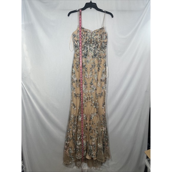 NWT $798 Mac Duggal [ 2 ] 79313 Embroidered Spaghetti Strap‎ Trumpet Gown #S1808 - Picture 8 of 16